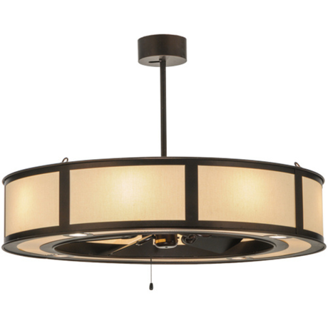 Front angle lit view showing Beige Linen diffuser and bronze frame.