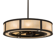Front angled lit view showing Sahara Taupe Idalight glow and bronze frame.