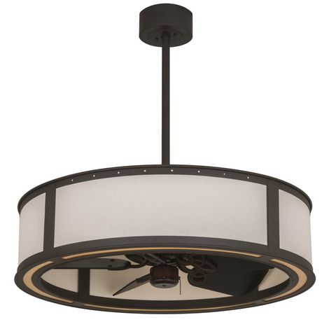 Front angled unlit view showing clean drum shade and metal trim.