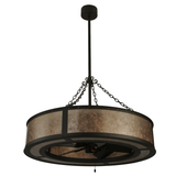 Front angle unlit view featuring Silver Mica diffuser and chain mount.