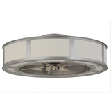 Front unlit view highlighting Smythe Craftsman Chandel-Air’s modern nickel frame.