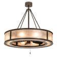 Smythe Craftsman Chandel-Air front lit view showing warm mica glow and bronze frame.