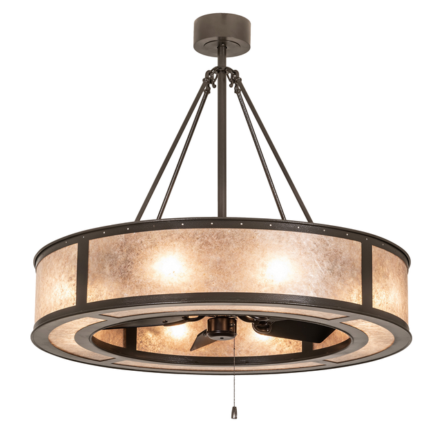 Smythe Craftsman Chandel-Air front lit view showing warm mica glow and bronze frame.
