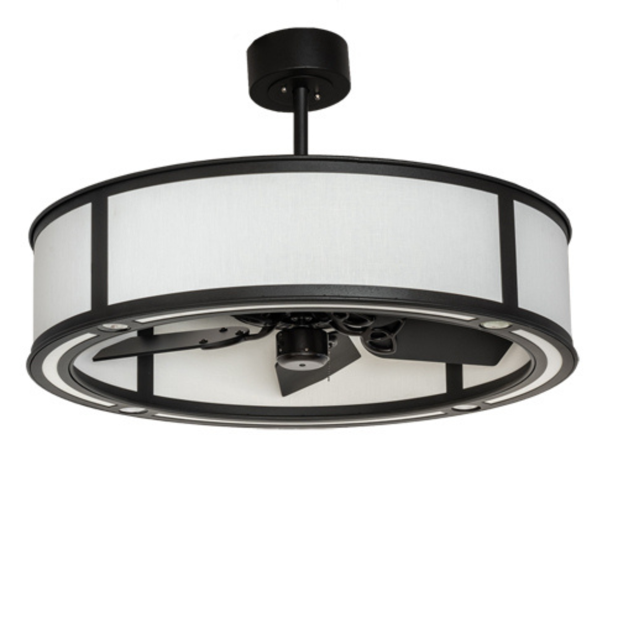 Front unlit view of Smythe Craftsman Chandel-Air showing eggshell diffuser.