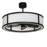 Front unlit view of Smythe Craftsman Chandel-Air showing eggshell diffuser.