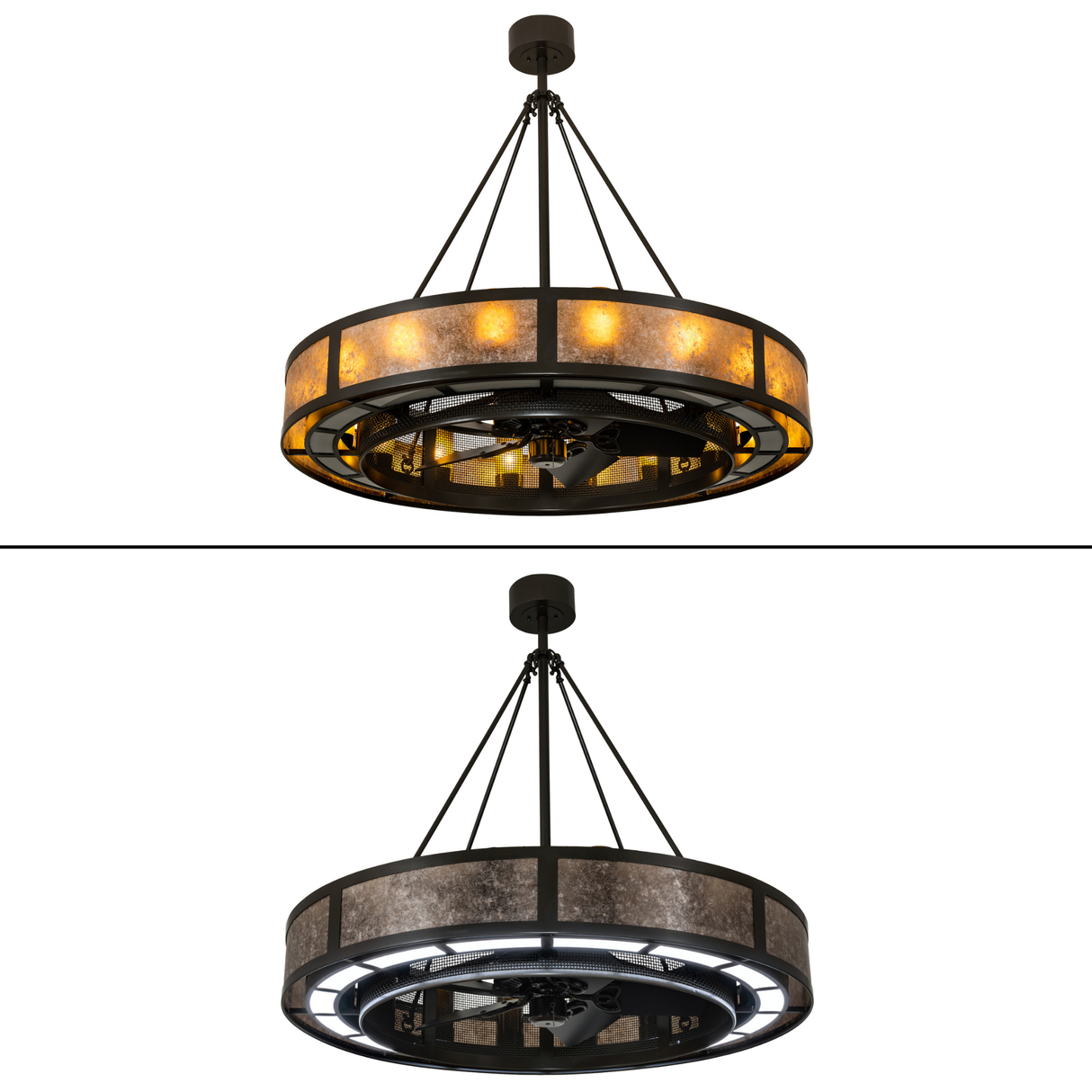 Comparison showing inside light and downlight illumination options.