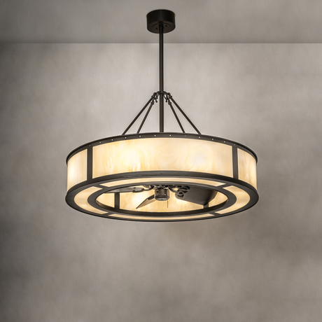 Smythe Craftsman Chandel-Air illuminated in ambient setting.