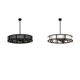 Side-by-side comparison of Smythe Craftsman Chandel-Air lit and unlit views.