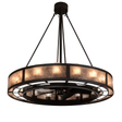 Front angle lit view of Smythe Craftsman Chandel-Air with silver mica panels.