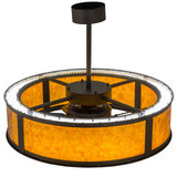 Amber mica chandel-air glowing from top angle.