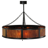 Rear lit view showing warm amber mica panels of Smythe Craftsman Chandel-Air.