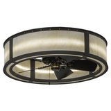 Lower front angle showing integrated fan and illuminated diffuser.