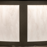 Detailed view of handcrafted Whitestone Idalight diffuser and bronze framework.