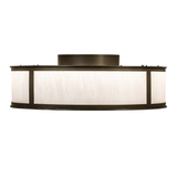 Straight side profile view emphasizing the white diffuser and bronze trim.