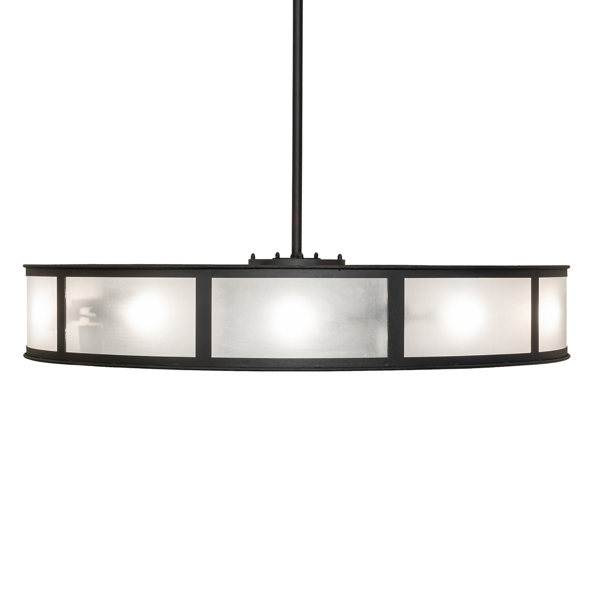 Side profile showing even light diffusion through Rainstone glass.