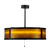 Side view showing warm amber mica illumination.