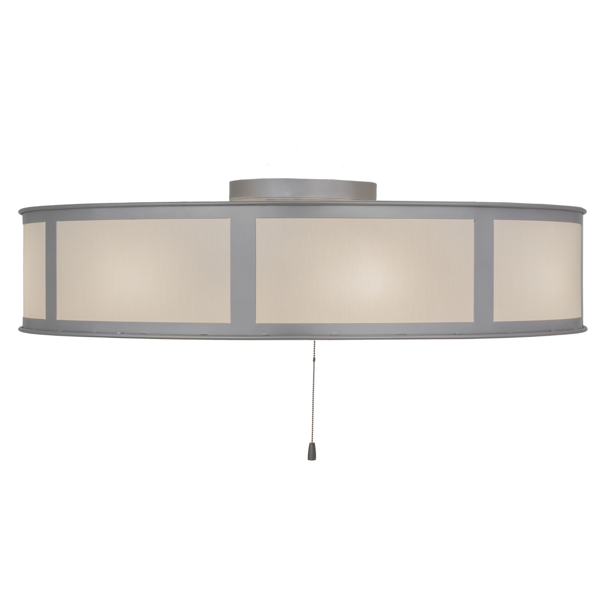 Side view showing soft glow through Eggshell Textrene shade.