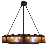 Side lit view emphasizing rich bronze tone and layered amber illumination.