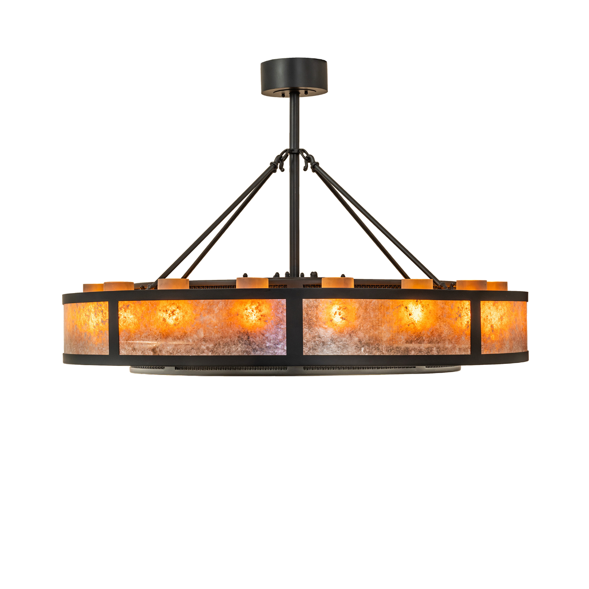 Straight side view of Smythe Craftsman Chandel-Air showing warm illuminated panels.