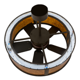 Overhead view showing fan blades and frame design.