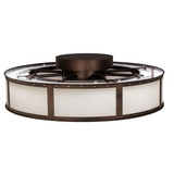 Overhead view revealing circular bronze frame and structural design.