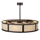 Top view showing fan assembly and structured bronze framework.