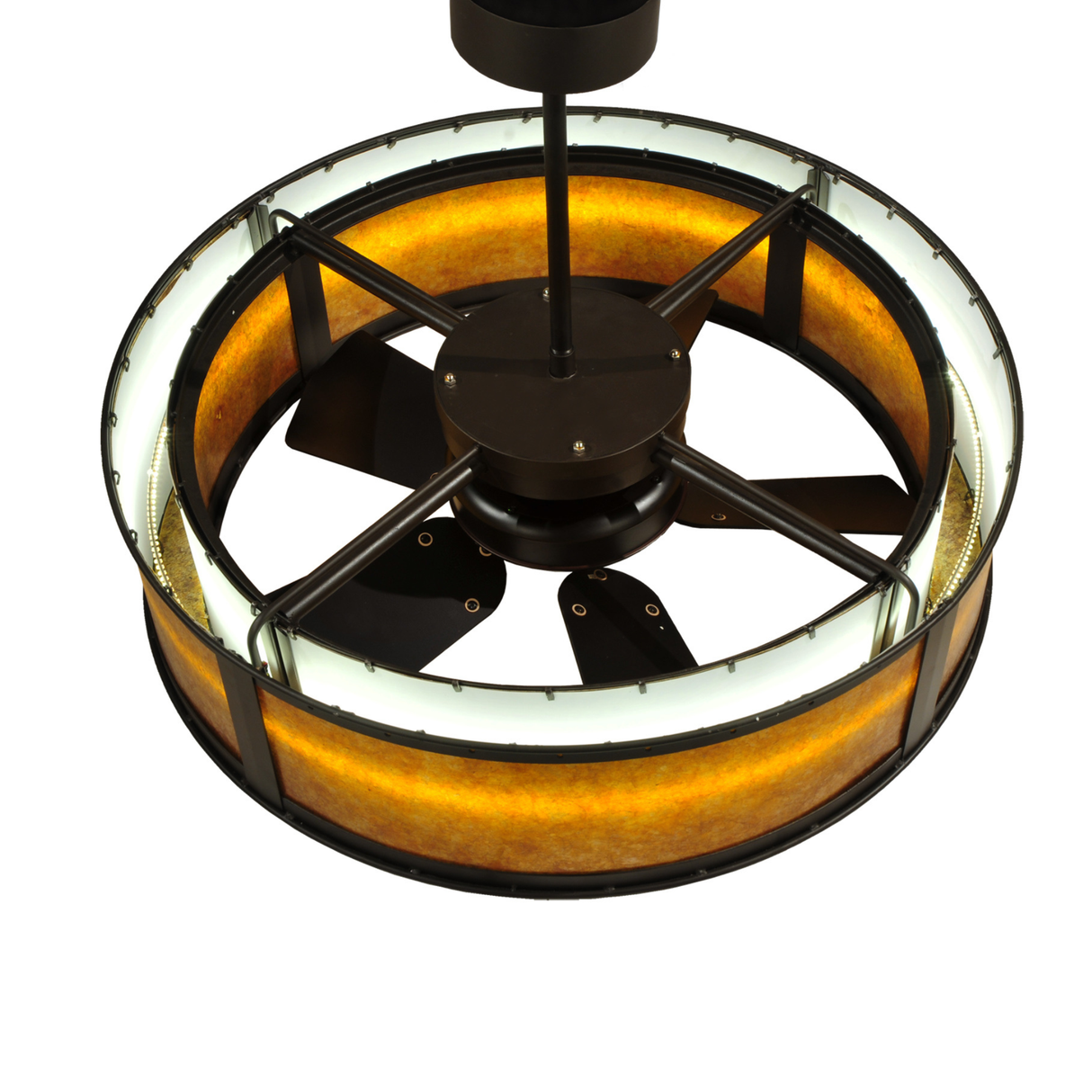 Top-down view showing frame structure and fan integration.