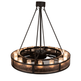 Overhead lit view showcasing soft silver mica glow and circular design.