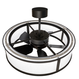 Top view of Smythe Craftsman Chandel-Air showing metal frame and fan design.