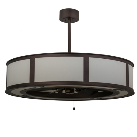 Unlit Smythe Craftsman Chandel-Air showing Mahogany Bronze frame.