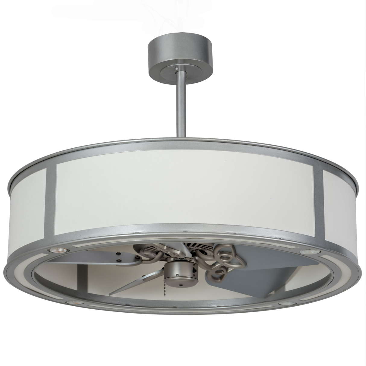 Unlit angled view showcasing clean circular frame and Light Sandstone finish.