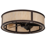 Unlit angled view showing bronze framework and Idalight panels.