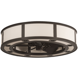 Smythe Craftsman Chandel-Air front view showing unlit Eggshell Textrene shade.