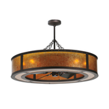 Front wide view displaying warm amber mica illumination.