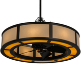 Bottom angle lit view showing warm amber glow and elegant round shape.