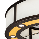 Close-up showing maplewood accent and smooth bronze trim.