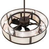 Top angled lit view revealing bulbs and internal ring structure.