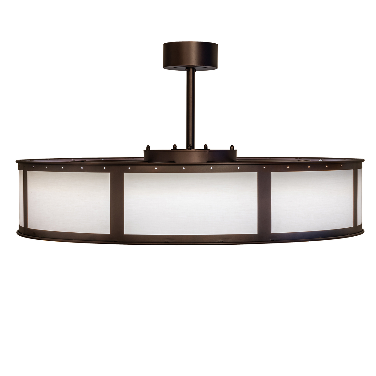 Straight side profile of Chandel-Air with beige linen panels.