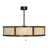 Side view showing faux maplewood accents and bronze finish.