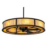 Closeup of lower light tier with amber-hued Travertine Idalight panels.