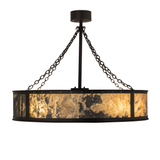 Side view showing lighted Quarrystone shade and fan center.