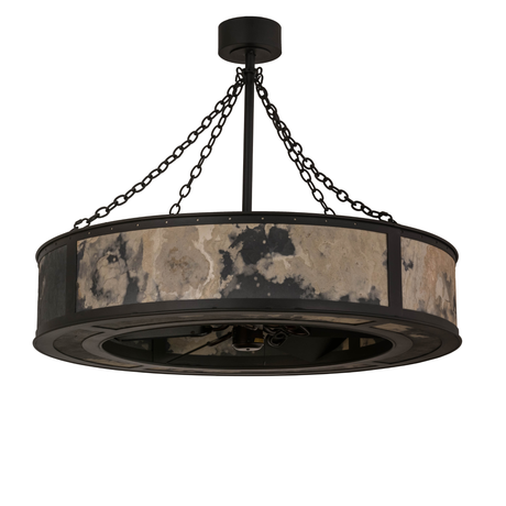 Unlit chandel-air showing Quarrystone diffuser and iron frame.