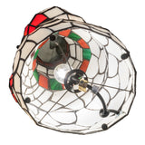 Interior view of the Snowman Accent Lamp displaying the bulb and copper foil structure.
