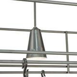 Close-up of spotlight on contemporary pot rack frame.