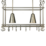 Straight-on front frame view of Spartan 2 Light Pot Rack.