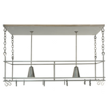 Front view of 48-inch Spartan pot rack with hooks.