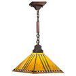 13" Square Prairie Corn Pendant with stained glass shade and Mission-style hardware.