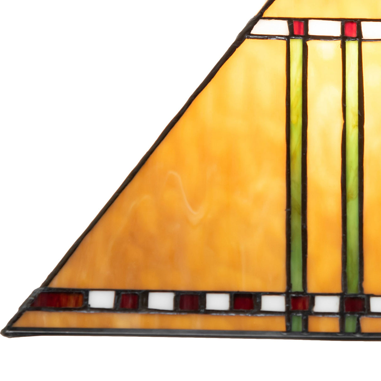 Close-up of intricate stained glass patterns on Prairie Corn Pendant.