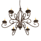 Bottom angle view of Squire six light chandelier.