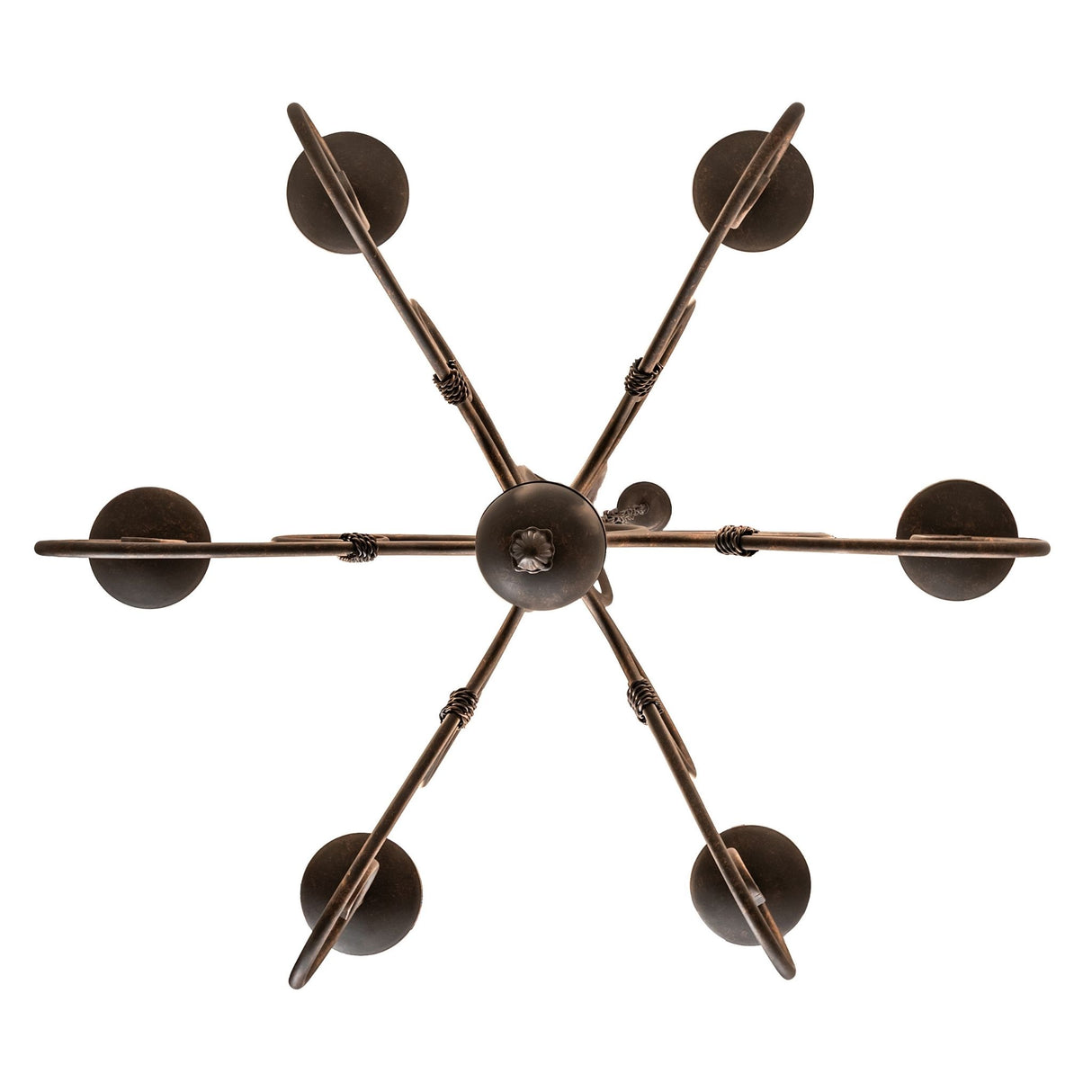 Bottom view highlighting chandelier arm layout.